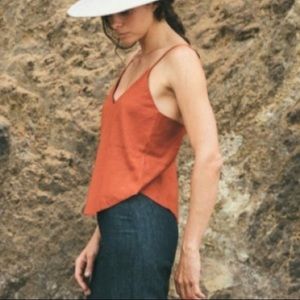Ozma raw silk camisole in rust size small